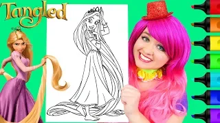 Coloring Princess Rapunzel Tangled Disney Coloring Page Prismacolor Markers | KiMMi THE CLOWN