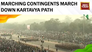 Watch: Marching Contingents March Down The Kartavya Path On The 74th Republic Day