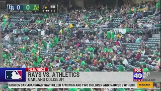 Oakland A's fans react to the turnout at the Oakland Coliseum for the, 'Reverse Boycott'
