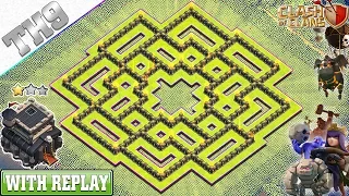 NEW BEST TH9 Base with REPLAY | Anti 3/2 Star TH9 Trophy Base with Copy Link - Clash of Clans