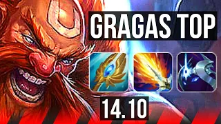 GRAGAS vs NIDALEE (TOP) | 66% winrate, Legendary, 39k DMG, 17/3/5 | EUW Master | 14.10