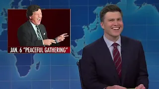 Michael Che and Colin Jost with Politically incorrect jokes on SNL Weekend Update