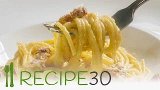 Spaghetti Carbonara the authentic Italian pasta recipe - By recipe30.com