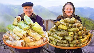 2 Famous Azerbaijani Dishes: Stuffed Grape Leaves and Stuffed Cabbage Rolls Recipe!