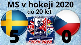 Hokej U20 2020 Švédsko - Česko 5:0 I čtvrtfinále I sestřih