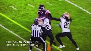 Javon Wims starts fight and throws punch! Loses his cool and gets ejected! Bears vs Saints Fight