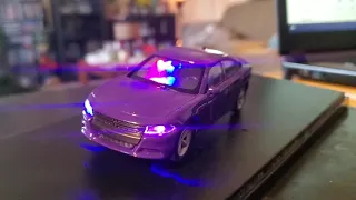 Custom 1/43 unmarked Dodge Charger police car with led lights