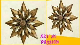 Diy metallic flower from cardsheet| DIY wall decor| DIY room decor| DIY wall hanging| art my passion