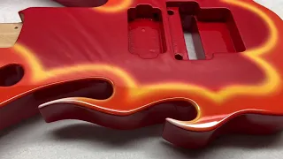 Custom Steve Vai Performance Flame Fire Guitar - Painted by Sims Custom Shop