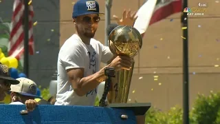 Stephen Curry Counts Rings  on the Bus - 2018 Golden State Warriors Championship Parade