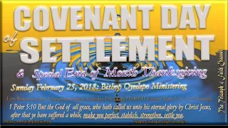 Covenant Day of Settlement & Thanksgiving Service,  February 25, 2018
