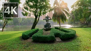 Afternoon Walk Bangkok Streets & Lumpini Park | Thailand | ASMR 4K