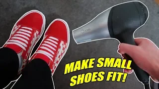 3 WAYS TO FIT INTO TOO SMALL SHOES!!