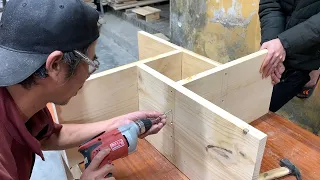 Extreme Creative Woodworking Skills - How To Make Coffee Table Easy Using Hidden Drawers