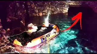 Exploring A Flooded HAUNTED Mine On A Rubber Raft DEEP UNDERGROUND