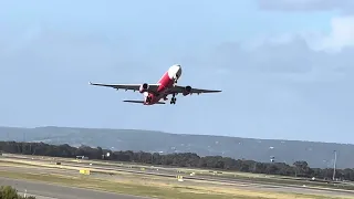 Qantaslink and AirAsia X departing on RW21 at Perth Airport.