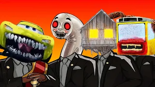 Epic Escape Lightning McQueen Eater & Cursed Thomas & House Head & Bus Eater - Coffin Dance Meme