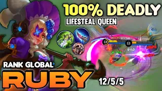 100% DEADLY! RUBY BEST BUILD 2021 | TOP GLOBAL RUBY GAMEPLAY | MOBILE LEGENDS✓