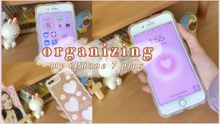 organizing & cleaning my phone ( iPhone 7 plus ) in 2023 ☁️✨