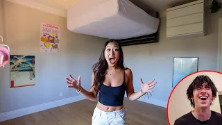 UPSIDE DOWN ROOM PRANK ON ROOMMATE!!