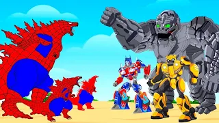 NEW GODZILLA SPIDER VERSE VS TEAM TRANSFORMERS: RISE OF THE BEASTS : Who Is The King Of Monster?