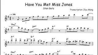 Stan Getz - Have You Met Miss Jones (Bb Transcription)