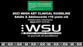 NDOH 2023 ART Guidelines Adults & Adolescents Dr Muller