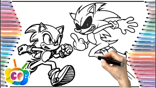 Sonic vs Sonic Exe / Sonic Coloring Pages / Cartoon - On & On (feat. Daniel Levi) [NCS Release]