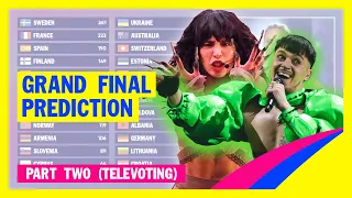 Eurovision 2023 - Grand Final Prediction (Part 2/2 - Televoting)