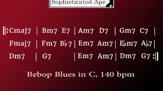 Backing Jam Track - Bebop Jazz Blues in C Major, 140 BPM