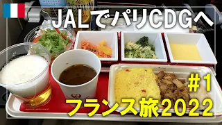 【フランス旅】2022#1 JALで羽田空港からパリのシャルル・ド・ゴール空港へ！エコノミークラスの機内食も紹介します Paris,France Travel