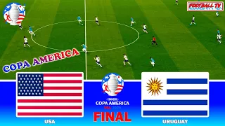 USA vs Uruguay - Copa America 2024 Final | Full Match All Goals | eFootball PES Gameplay PC