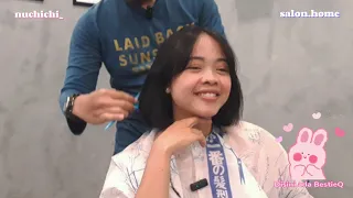 FULL POTONG RAMBUT BOB SEDAGU DI CAFFE SAMA SALON HOME✂️ [HASIL AKHIR PENDEK YA BAGUS BANGET] 😭