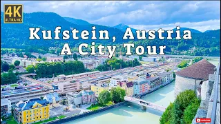 Kufstein, Austria 🇦🇹 | A Beautiful 🤩 Summer ☀️ Walking Tour | Castle 🏰 | Inn River 🌊 | 4K 60fps