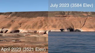 Lake Powell Water Level July 2023 Bullfrog Visual Update Before/After