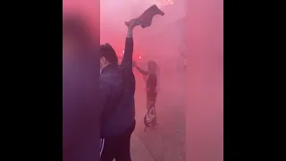 Arrivée du bus du LOSC Au stade Pierre Mauroy avant la rencontre face à Nice