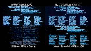 Ending Credits - RETURN OF THE JEDI Original Comparison (DeEd, Blu-ray, GOUT, LPP)