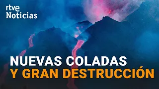 VOLCÁN de la PALMA: Las NUEVAS COLADAS amenazan el entorno de LA LAGUNA y EL PASO I RTVE Noticias