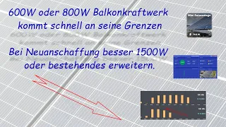 600W oder 800W Balkonkraftwerk mit 2 Module kommt schnell an seine Grenzen