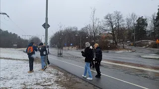 Sweden, Stockholm - Snowy walk & ride 4K | Åkeshov to Brommaplan #398