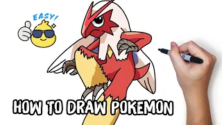 How to Draw Pokemon Mega Blaziken Chibi Step by Step Easy | Duc Draw