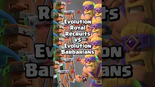 Evolved Royal Recruits Vs Evolved Barbarians Who Will Win? #clashroyale #shorts