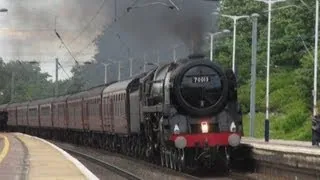 70013 oliver cromwell returns to peterborough with the white rose railtour 22/06/13