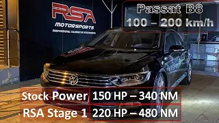 VW Passat B8 2.0 TDI DSG 150hp to 220hp | Gtd 1449 Turbo Upgrade | 100 - 200 km/h Acceleration | RSA