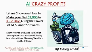 Using the Power of AI, Make your First $1,000 in 3-7 Days [Over $9K Made Already]