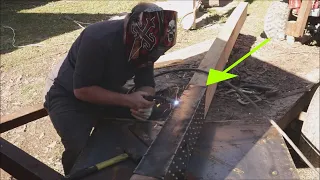 Off Grid Homesteading. Building A Ridge Beam For Our Post And Beam Building.