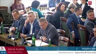 XLIII Sesja Rady Miasta Zamość w dniu 28 marca 2022, godz. 13:00, Sala Consulatus