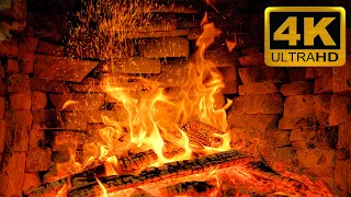 🔥 3 Hours of Relaxing Christmas Fireplace Burning 4K Video 🔥 Burning Logs & Crackling Fire Sounds