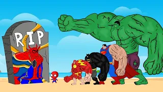 Rescue IRON SPIDERMAN vs Team HULK, BATMAN, FLASH : Returning from the Dead SECRET - FUNNY