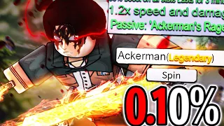 Spending $70,000 Robux To Get 0.1% ACKERMAN Clan + Perfect ODMG - Aot Roblox